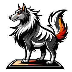 illustration of a wolf with vector art silhouette 