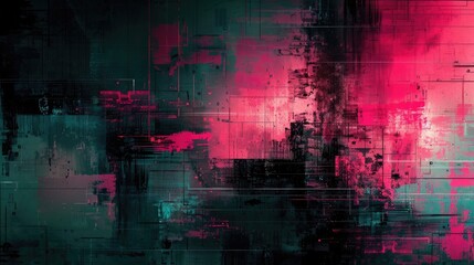 Abstract glitchy digital geometric art background