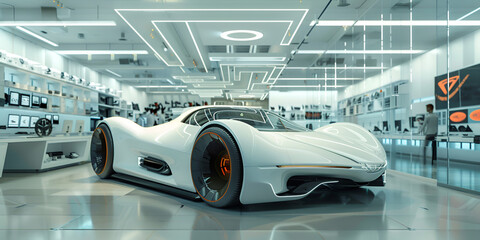 Innovative Automotive Design Center: Pioneering Futuristic Concepts - obrazy, fototapety, plakaty