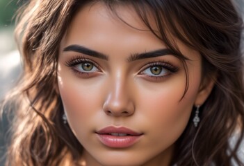 Obraz premium A Portrait Of Breathtakingly Gorgeous, Exotic, Beautiful Woman. 