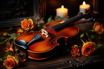 Fototapeta premium the lively and dynamic essence of a symphony orchestra, highlighting the vibrant energy of the strings section