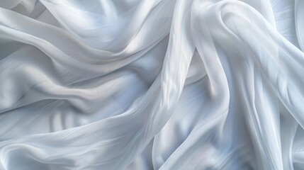 Smooth elegant rippled white silk or satin luxury cloth texture, wedding background, beautiful soft blur pattern natural, Abstract background design luxury white cloth - obrazy, fototapety, plakaty