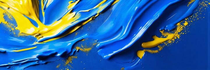 blue and yellow abstract. abstract blue and yellow oil paint splash design