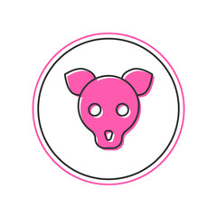 Filled outline Dog icon isolated on white background. Vector