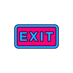 Filled outline Fire exit icon isolated on white background. Fire emergency icon. Vector