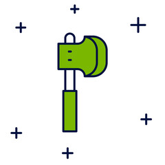 Filled outline Wooden axe icon isolated on white background. Lumberjack axe. Vector