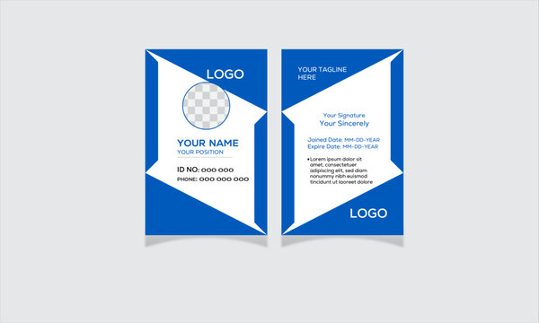 Modern and creative corporate ID card design template. circle space photo.