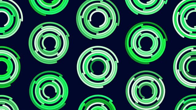 A symmetrical, futuristic pattern with overlapping purple circles on a black background. The smooth-edge circles create a modern and stylish design