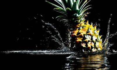 pineapple splash in water