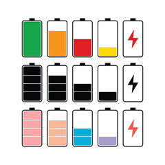 battery icons set