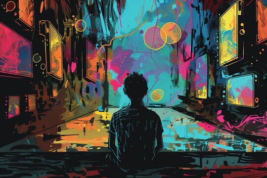 Explore the concept of synesthesia through the fusion of visual art and lofi music in a multimedia installation