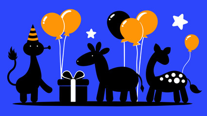 birthday-balloon-animals-black-silhouette-icon