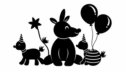 birthday-balloon-animals-black-silhouette-icon
