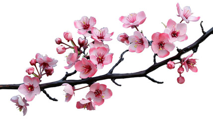 Fototapeta na wymiar sakura tree branch flower transparent background