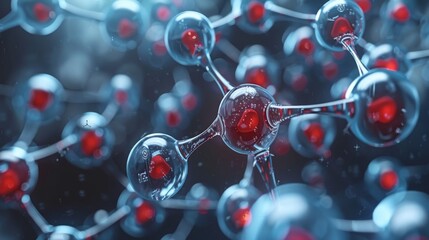 Detailed illustration of drug molecules interacting, showcasing the complexities of pharmacokinetics and pharmacodynamics in a cellular environment 