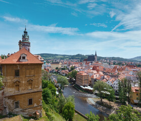 Cesky Krumlov city spring view (Czech Republic).