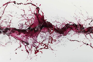 Abstract red wine splash frozen in futuristic texture on white background, digital art