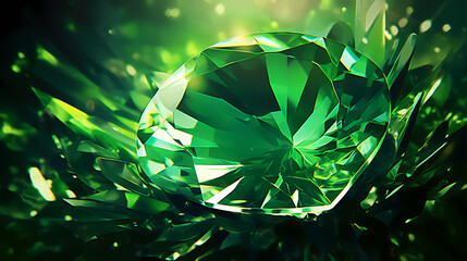 Green precious gem closeup