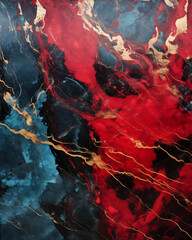 Gold, black, red, and blue marble background - obrazy, fototapety, plakaty