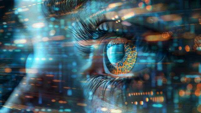 Eye of futuristic and Innovative Imagery AI and Automation use of artificial intelligence and automation in business processes