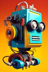 Fototapeta premium 3D Anthropomorphic Pop Art: A Visionary Twist on Robotic Design