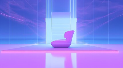 Cold Retro Futurism: A Gaming Den Infused with Synthwave Style