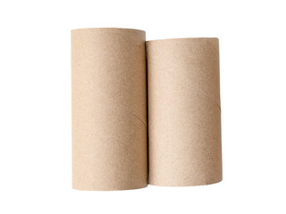 Front view of tissue paper cores isolated with clipping path in png file format