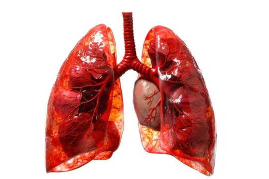 healthy human lungs concept Isolated on white background