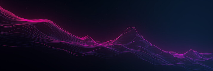 dynamic visual representation of energy captured as glowing pink and blue waves against a dark backdrop