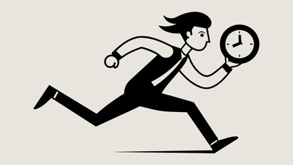 A person Run with clock 