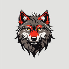 Powerful Wolf Face Vector Graphic