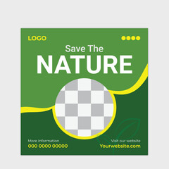 Organic save the nature banner template