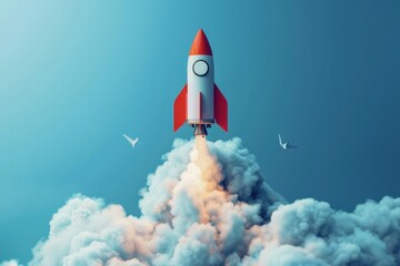 rocket ship launch pad , business idea start-up take off concept