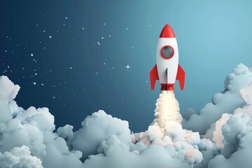 rocket ship launch pad , business idea start-up take off concept