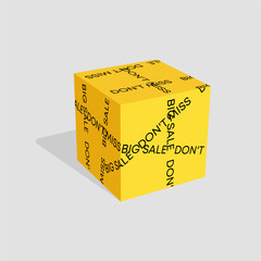 Big sale yellow box with adv stripes