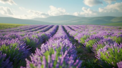 Naklejka premium beautiful view of the lavender field. space for text or advertising