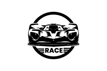 sports car mascot logo icon in black and white , sports car logo icon in black and white