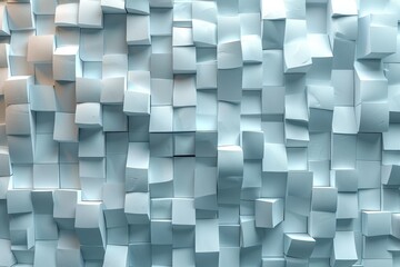A visually soothing image of an orderly pattern of 3D cubes rendered in cool, calming blue tones, expressing stability