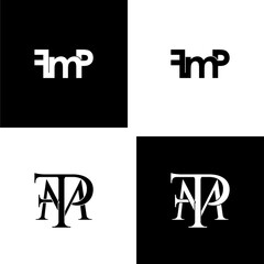 fmp typography letter monogram logo design set
