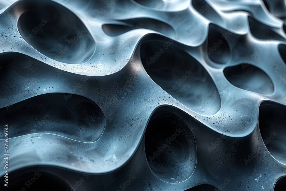 Poster this image features a monochrome abstract surface with a textured, undulating pattern that resembles
