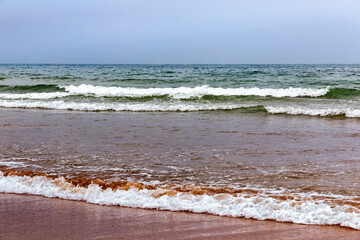 View of the Atlantic Ocean in the area of Agadir's beach, Morocco.