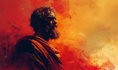 Background illustration of Apostle Paul the zealous preacher and author of New Testament epistles Generative AI - obrazy, fototapety, plakaty
