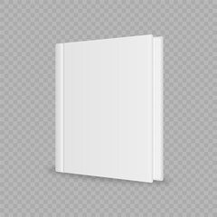 Blank magazine cover, book, booklet, brochure. Blank vertical book cover template with pages in front. Cover brochure mockup, white soft surface, catalog magazine tutorial. Vector illustration