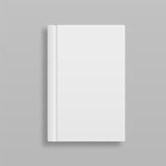 Blank magazine cover, book, booklet, brochure. Blank vertical book cover template with pages in front. Cover brochure mockup, white soft surface, catalog magazine tutorial. Vector illustration