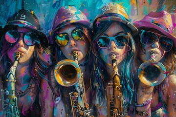 graffiti music, girl jazz band