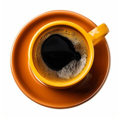 Colourful cup of black coffee
