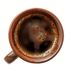 Colourful cup of black coffee