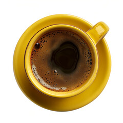 Colourful cup of black coffee