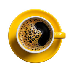 Colourful cup of black coffee