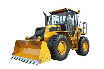 Obraz na płótnie Canvas Yellow Skid Steer Loader isolated on a white background